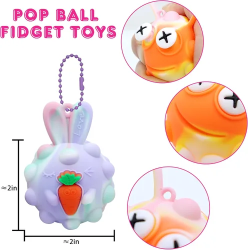 Miniatura 2 de KissFree PAQUETE DE 18 Pelotas Pop de Animales Recuerdos de Fiesta para Niños, Pelotas Pop 3D Juguetes Fidget, Regalos de Cumpleaños para Niños
