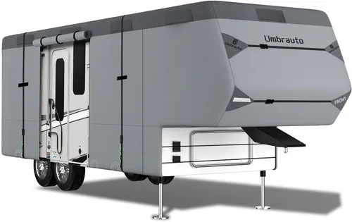 Miniatura 15 de Umbrauto Cubierta para caravana de 5ª rueda de 28 a 31 pies, 7 capas superiores extra gruesa, cubierta de quinta rueda, impermeable, resistente al