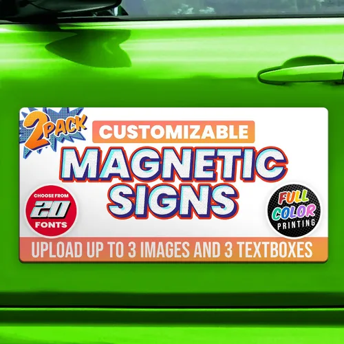 Miniatura 10 de Letreros magnéticos personalizados de 12 x 24 pulgadas a todo color para negocios y publicidad, imanes de vinilo personalizados de 30 mil