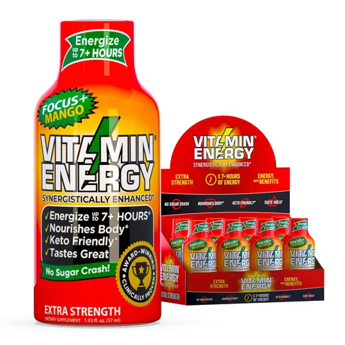 Miniatura 61 de Vitamin Energy Immune+ Extra Strength Energy Shot Army Orange 10 unidades, 260 mg de cafeína natural, vitaminas B, citicolina, té verde, apoyo