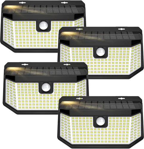Miniatura 9 de Aootek Luces solares para exteriores, 182 LED, 2500 lúmenes, luz solar con sensor de movimiento, IP65, impermeable, gran angular, para patio