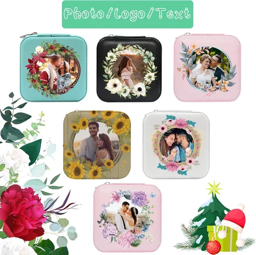 Miniatura 8 de Joyero personalizado para regalos de dama de honor, flor de nacimiento, inicial, joyería de viaje personalizada para mujeres, organizador de joyas