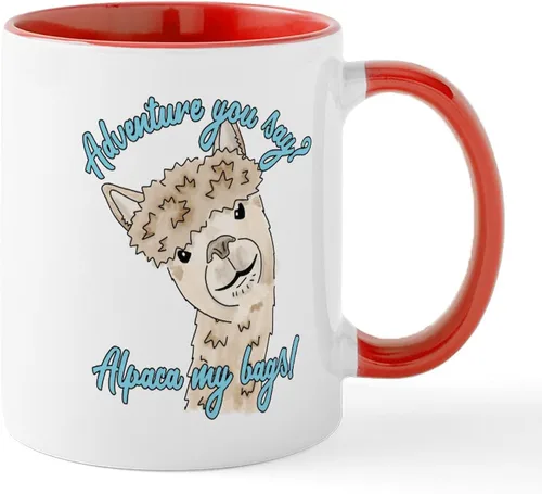 Miniatura 34 de CafePress A Is For Alpaca Taza de café de cerámica de 11 oz (11.0 fl oz)