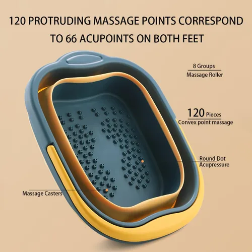 Miniatura 2 de WMHYLYH Lavabo plegable para pedicura y spa de pies, masajeador para pies secos y agrietados, bañera para remojar pies con punto de acupuntura