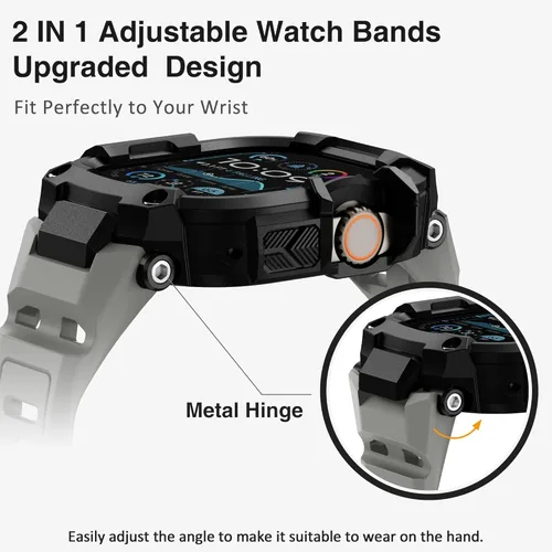 Miniatura 11 de ULTIMAL - Correa resistente con estuche para Apple Watch de 44 mm, correa protectora a prueba de golpes de grado militar para hombres, correa
