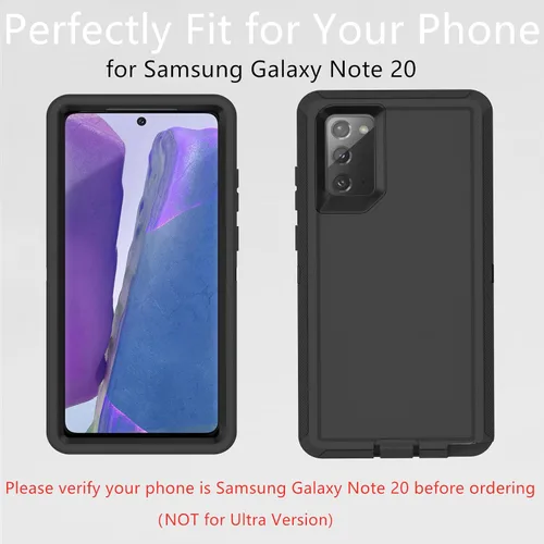 Miniatura 5 de Funda para Samsung Galaxy Note 20 (no para Note 20 Ultra), resistente funda protectora a prueba de polvo, a prueba de golpes, protección contra Negro