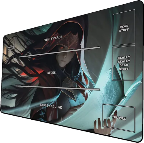 Miniatura 13 de Tapete de juego de cartas coleccionables AI Painting – Tapete de juego MTG con zonas, 24 x 14 pulgadas, tapete de juego MTG de alta calidad – El