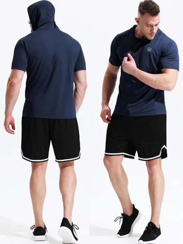 Miniatura 6 de NELEUS Dry Fit - Camiseta deportiva sin mangas para correr con capucha