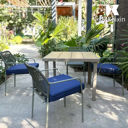 Miniatura 4 de Cojines para sillas de exterior de 19 x 19 pulgadas, impermeables, para muebles de patio, jardín, sofá con cremallera y correas ajustables, juego