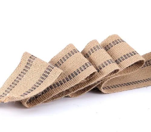 Miniatura 6 de ZOENHOU Correas de yute para tapicería de 3.5 pulgadas x 21.8 yardas, correas de yute grueso para silla de muebles, correas naturales con rayas