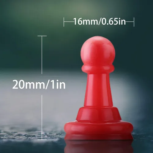 Miniatura 7 de Zonon 64 piezas de juegos de mesa, piezas de ajedrez de plástico multicolor, 1 pulgada a granel para tablero de componentes de mesa, accesorios