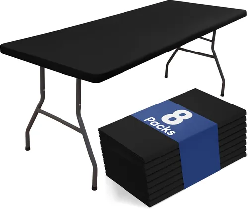 Miniatura 54 de homing Mantel cuadrado ajustable de poliéster impermeable, protector de mesa lavable para picnic, campamento, al aire libre (negro, 34 x 34 pulgadas)