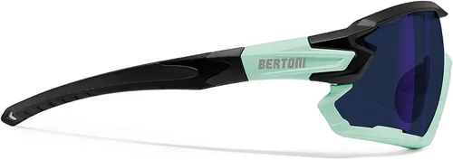Miniatura 3 de Bertoni Gafas de sol deportivas polarizadas fotocromáticas ciclismo MTB con prescripción portador QUASAR Negro-Aguamarina/Espejo Azul