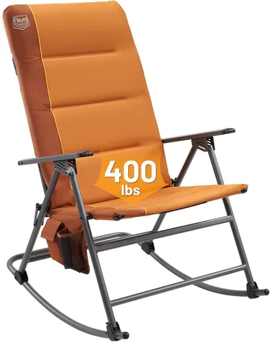 Miniatura 10 de TIMBER RIDGE Silla de columpio plegable extra grande para acampar, silla de columpio acolchada para exteriores con respaldo alto, silla portátil