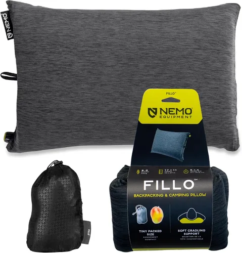 Almohada de Equipamiento Nemo Fillo para Mochilero y Camping - Negro Perla/Yema de Abedul - Talla Única