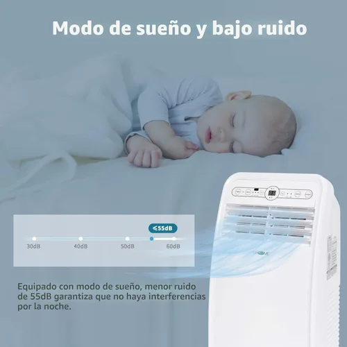 Miniatura 3 de Uhome 2024 Nuevo Aire Acondicionado Portátil, Unidad de AC Compacta de 8000 BTU con Enfriamiento, Deshumidificador, Ventilador, Control Remoto y Kit