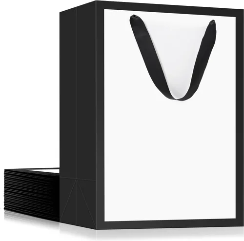 Miniatura 34 de EUSOAR Bolsas de compras de papel con asas, paquete de 25 bolsas pequeñas de papel kraft de 5.9 x 2.3 x 7.8 pulgadas, bolsa de mercancía