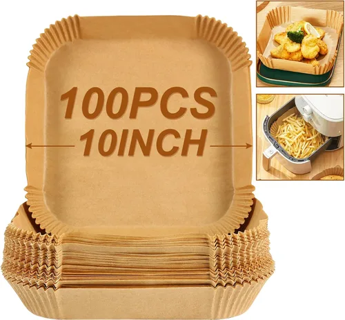 Miniatura 11 de BYKITCHEN Forros pequeños para freidora de aire de 1 a 3 cuartos de galón, hoja de papel pergamino mini freidora de aire de 5.5 pulgadas, compatible