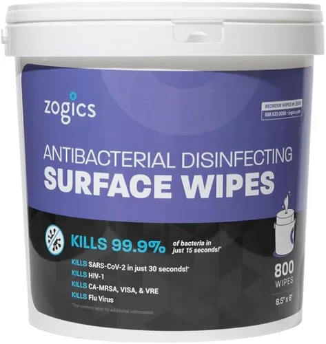 Miniatura 4 de Zogics Toallitas antibacterianas, toallitas desinfectantes para superficies y equipos de gimnasio registradas en la EPA (800 toallitas) +