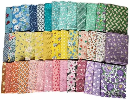 Miniatura 6 de Field's Fabrics 10 Fat Quarters - 1930 a 1950 Reproducción Depresión Era Feed Sack Pequeña Escala Floral Vintage Look Flowers Nostalgia Prints