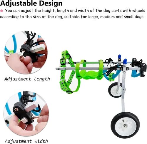 Miniatura 4 de Dog Wheelchair Doggy/Cat Wheelchair with 2 Wheel & Harness, Extra Small Dog Bike Trailer for Paralyzed Back Legs,S