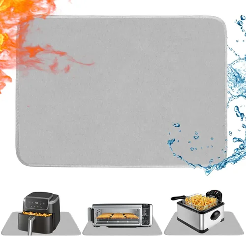 Miniatura 23 de Alfombrilla resistente al calor para freidora de aire, freidora profunda, horno, almohadillas calientes negras de 12 x 14 pulgadas para protector