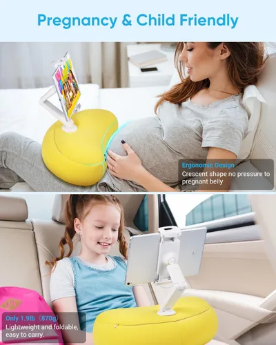 Miniatura 2 de NEARPOW Almohada con soporte para tablet, compatible con teléfono/tableta de 4.7 a 15.6 pulgadas, iPad, iPhone, Samsung, Google, Kindle, soporte