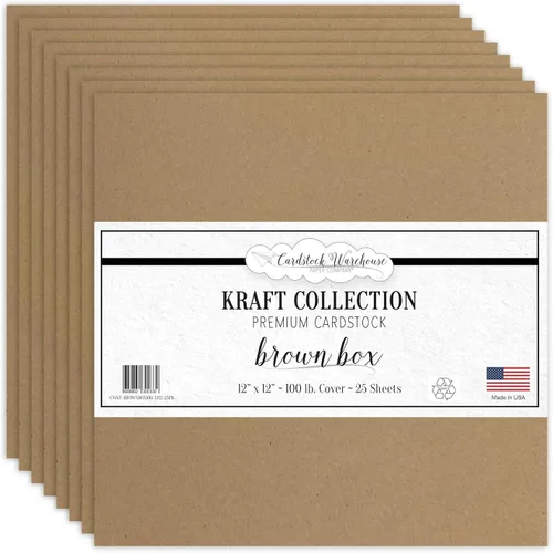 Miniatura 11 de Cardstock Warehouse - Caja de papel kraft marrón – 8.5 x 11 pulgadas – 100 libras / 9.52 oz/m² 100% reciclado de alta calidad – 25 hojas