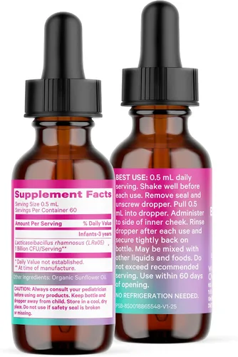 Miniatura 8 de Pink Stork Gotas probióticas para bebés, probióticos para recién nacidos, bebés y niños pequeños para ayudar a la digestión y el estreñimiento