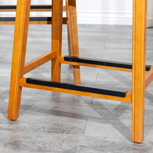 Miniatura 11 de DTY Indoor Living Durango - Taburete de cuero regenerado, taburete de mostrador de 24 pulgadas, acabado natural, asiento de cuero de silla Acabado