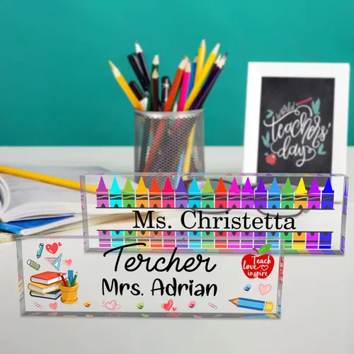 Miniatura 5 de Placa de nombre personalizada para escritorio de profesor para aula, placa de identificación personalizada para escritorios, placa de escritorio