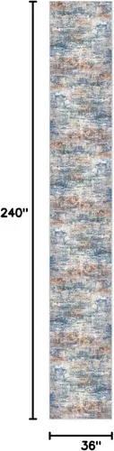 Miniatura 251 de IOHOUZE Alfombra abstracta lavable de 3 x 12 pies para pasillos, antideslizante para cocina, camino de entrada de lana sintética para interiores