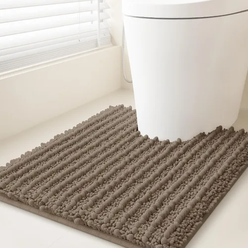 Miniatura 77 de ACCUMTEK - Juego de 2 alfombras de baño de lujo en color beige de 32"x20"+24"x17", alfombras de baño ultra suaves y gruesas absorbentes, alfombra