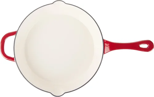 Miniatura 3 de Crock Pot Artisan - Sartén redonda de hierro fundido esmaltado, 12 pulgadas, rojo escarlata