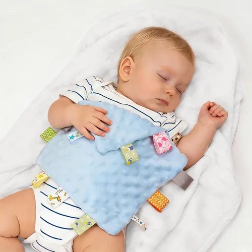 Miniatura 13 de ZIGJOY Bunny Lovey - Manta de seguridad de muselina de algodón suave y transpirable para bebés, regalos para recién nacidos, niños y niñas, azul