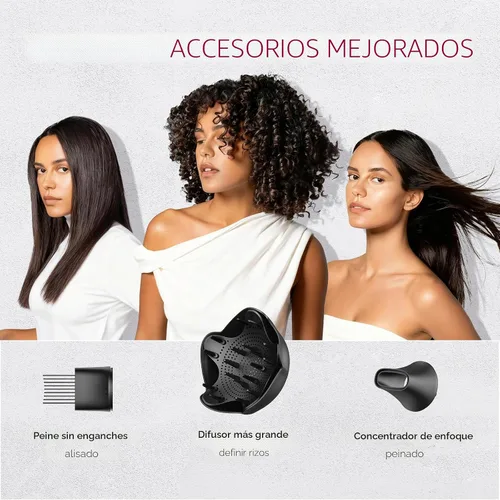 Miniatura 4 de Secador de pelo con difusor TYMO - Secador de pelo iónico de 300 millones con difusor y accesorio de peine para cabello rizado, secador de pelo