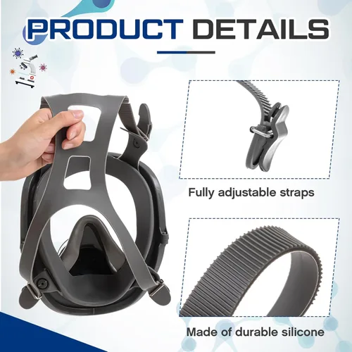 Miniatura 3 de Jecery 1 Pcs Silicone Head Harness Strap for Full Facepieces 6000 Series Respiratory Protection, Compatible with 6000 Series 6700, 6800, 6900 Head