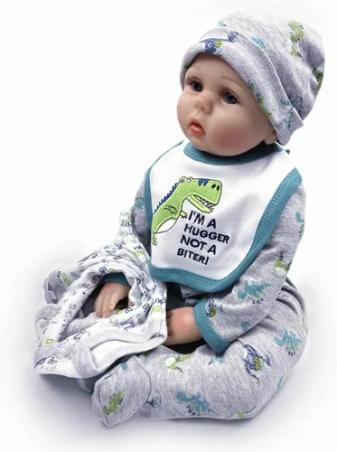 Miniatura 8 de Reborn Baby Dolls Ropa de niño de 22 pulgadas Accesorios de traje de dinosaurio 5 piezas Set Fit 20-22 pulgadas Bebé recién nacido muñeca ropa bebé