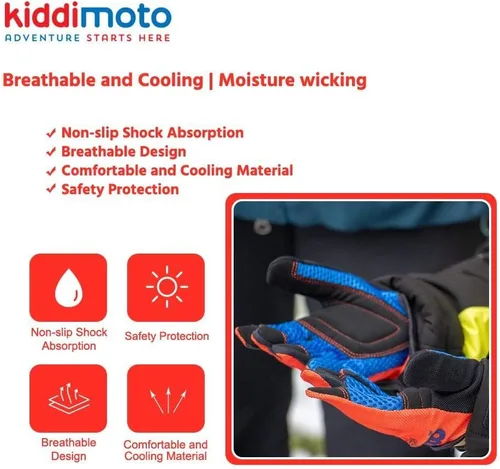 Miniatura 2 de Kiddimoto Guantes de ciclismo antideslizantes para niños y niñas, BMX, MTB Riding, gimnasia, scooters, monopatín