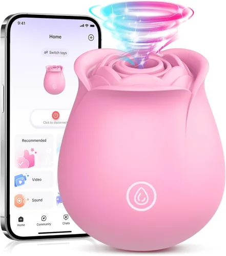 Miniatura 10 de Vibrador de succión Lamiendo Rotación Juguetes sexuales Rose Juguete sexual