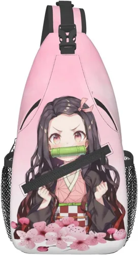 Aolazw Mochila de anime Nezukos unisex cruzada mochila manga solo hombro bolsa pecho bolsa Cosplay Daypack, N3, Mochilas Sling