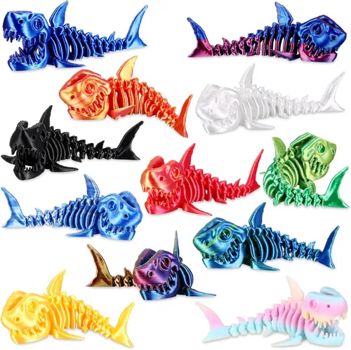 Miniatura 32 de Honoson 12 piezas de animales impresos en 3D 3D mini animales flexibles y articulados pequeños para aliviar el estrés de mascotas, para adultos