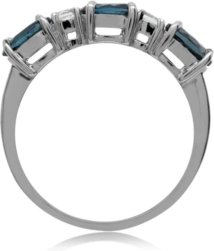 Miniatura 3 de Silvershake 3 Stone White Gold Plated 925 Sterling Silver Ring