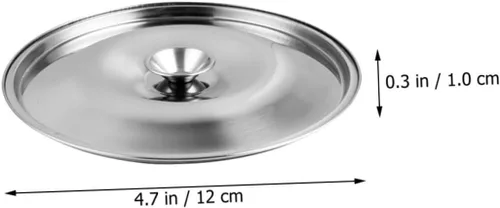 Miniatura 2 de Yardwe Juego de 4 tapas universales de acero inoxidable de 4.72 pulgadas para ollas de aceite, juego de 4 tapas para recipientes de condimentos