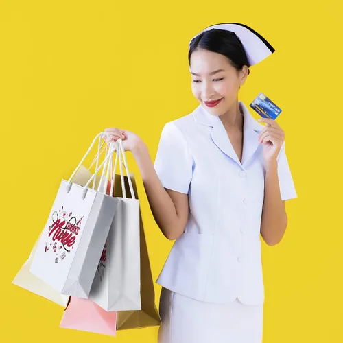 Miniatura 3 de Outus 12 bolsas de regalo para enfermeras, bolsas de regalo de agradecimiento para enfermeras, bolsas de regalo de semana de enfermeras con asa