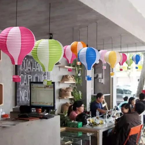 Miniatura 4 de Juego de 6 globos de linternas de papel para decoración de bodas, cumpleaños, compromisos, fiestas de Navidad