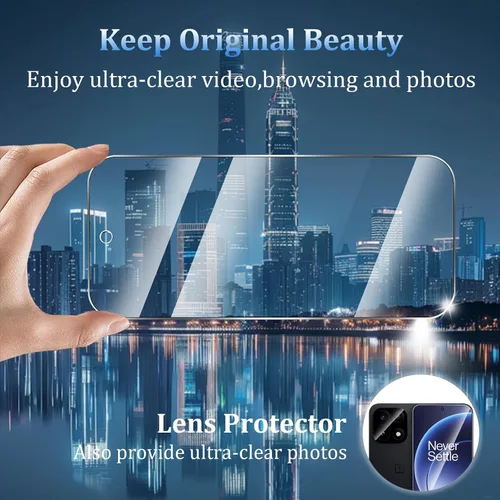 Miniatura 4 de Paquete de 3+2 protectores de pantalla de privacidad para Oneplus 15 con protector de cámara, vidrio templado de cubierta completa, antiespías