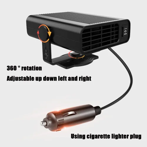 Miniatura 3 de CYDZSW Calentador de coche que se conecta al encendedor de cigarrillos 12 V 120 W, calentadores interiores portátiles 2 en 1 con calefacción