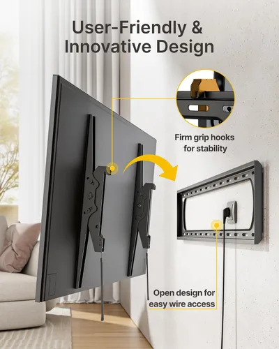 Miniatura 8 de monTEK Soporte de pared para TV con inclinación de alta resistencia para televisores grandes de 60–120” hasta 136 kg, probado 4 veces por seguridad