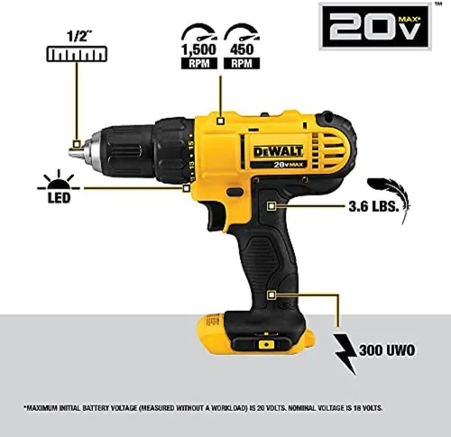 Miniatura 3 de DEWALT Multiherramienta oscilante Max XR de 20 V, velocidad variable, solo herramienta (DCS356B) y kit combinado de taladro inalámbrico DEWALT 20V